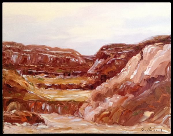Peinture à l'huile paysages de rochers du parc de l'Arizona.